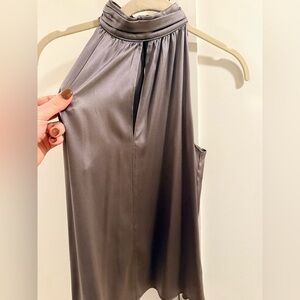 Generation love grey satin halter top XS